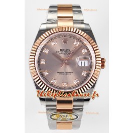 Rolex Super Clone Datejust ETA 3235 Mouvement 41MM Cadran champagne plaqué or rose bicolore