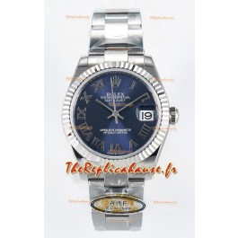 Montre Rolex Super Clone Datejust ETA 2688 Mouvement 31MM Acier inoxydable Cadran bleu romain 