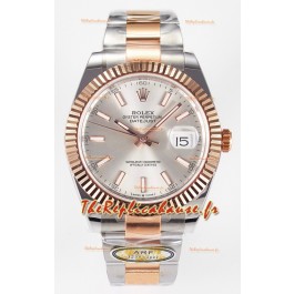 Rolex Super Clone Datejust ETA 3235 Mouvement 41MM Cadran acier plaqué or rose bicolore