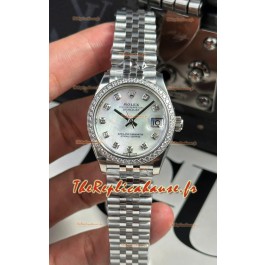 Montre Rolex Super Clone Datejust Mouvement ETA 2688 Boîtier acier inoxydable 31MM Cadran perle