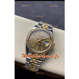 Rolex Super Clone Datejust Mouvement ETA 3235 Montre suisse en or jaune bicolore 36MM 