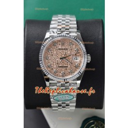 Rolex Super Clone Datejust ETA 3235 Mouvement 36MM Cadran ordinateur Sundust 36MM Montre boîtier acier