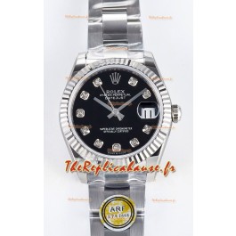 Rolex Super Clone Datejust Mouvement ETA 2688 31MM Acier inoxydable Cadran noir 