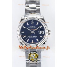 Montre Rolex Super Clone Datejust ETA 2688 Mouvement 31MM Acier inoxydable Cadran Bleu 