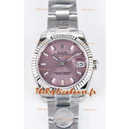 Montre Rolex Super Clone Datejust ETA 2688 Mouvement 31MM Acier inoxydable Cadran Rose 
