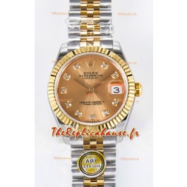 Rolex Super Clone Datejust ETA 2688 Mouvement 31MM Boîtier et cadran en or jaune bicolore 