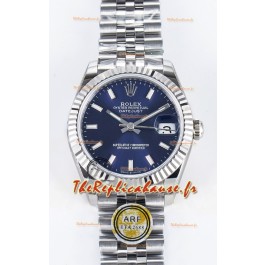 Montre Rolex Super Clone Datejust Mouvement ETA 2688 31MM Acier inoxydable Cadran bleu 