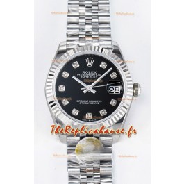 Montre Rolex Super Clone Datejust ETA 2688 Mouvement 31MM Acier inoxydable Cadran Noir 