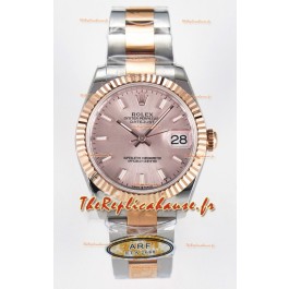 Rolex Super Clone Datejust ETA 2688 Mouvement 31MM Or Rose bicolore Suisse Cadran Champagne