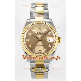 Rolex Super Clone Datejust ETA 2688 Mouvement 31MM Or Jaune bicolore Montre et cadran
