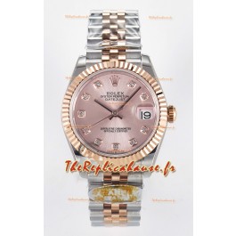 Rolex Super Clone Datejust ETA 2688 Mouvement 31MM Or Rose bicolore Suisse Cadran Champagne
