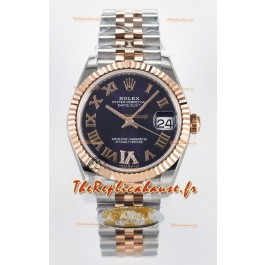 Rolex Super Clone Datejust ETA 2688 Mouvement 31MM Or Rose bicolore Suisse Cadran violet