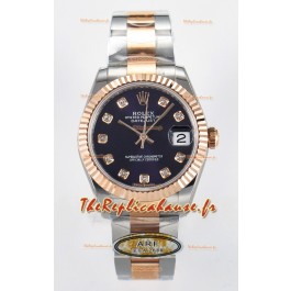 Rolex Super Clone Datejust ETA 2688 Mouvement 31MM or rose bicolore cadran suisse violet