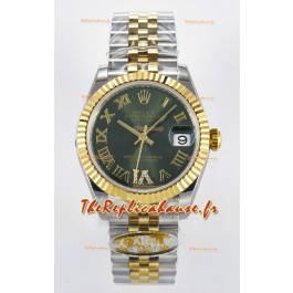 Rolex Super Clone Datejust ETA 2688 Mouvement 31MM or jaune bicolore cadran vert suisse 