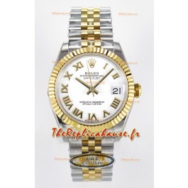 Rolex Super Clone Datejust ETA 2688 Mouvement 31MM Or Jaune Bicolore Cadran Blanc Suisse