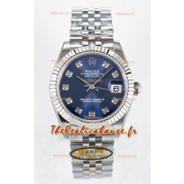Rolex Super Clone Datejust ETA 2688 Mouvement 31MM Acier inoxydable Cadran Bleu 