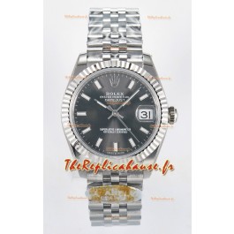 Montre Rolex Super Clone Datejust Mouvement ETA 2688 Boîtier acier inoxydable 31MM Cadran gris