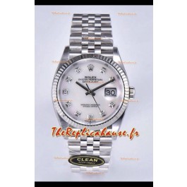 Rolex Datejust 126234 36MM Réplique Suisse en Acier 904L avec Cadran Blanc Perlé, Réplique Miroir 1:1