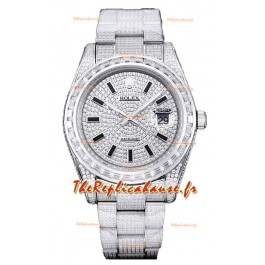 Rolex Datejust 41MM Réplique Suisse - Iced Out Edition avec cadran en diamants 