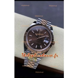Rolex Datejust 126331 41MM ETA3235 72 Hours Power Cadran Brun Jubilé Réplique 1:1 en Or Rose Acier 904L