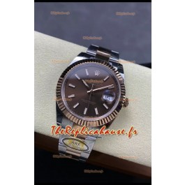 Rolex Datejust 126331 41MM ETA3235 72 Hours Power Cadran Brun huitre Réplique 1:1 en Or Rose Acier 904L