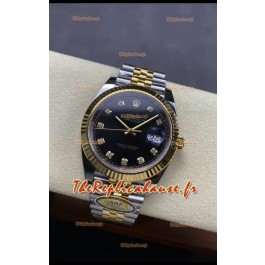 Rolex Datejust M126333 41MM ETA3235 72 Hours Power Cadran diamants noirs Jubilé 1:1 Or jaune Acier 904L