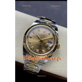 Rolex Datejust M126333 41MM ETA3235 72 Hours Power Cadran Or Diamants Réplique 1:1 Or Jaune Acier 904L