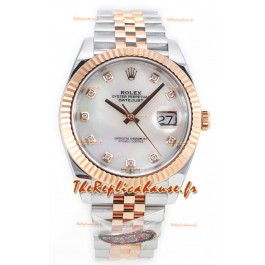 Rolex Datejust M126333 41MM ETA3235 72 Heures Puissance Cadran Perle Jubilé Réplique 1:1 Or Rose Acier 904L 