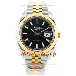 Rolex Datejust M126333 41MM ETA3235 72 Hours Power Cadran noir Jubilé Réplique 1:1 Or jaune Acier 904L