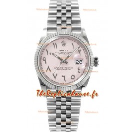 Rolex Datejust M126234 36MM ETA3235 Cadran arabe rose - Boîtier acier 904L 