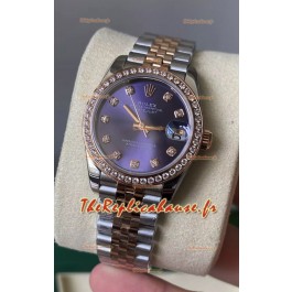 Rolex Datejust M278381RBR 31MM réplique suisse en or rose bicolore - cadran bleu Qualité miroir 1:1
