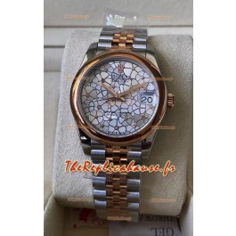 Rolex Datejust M278381RBR 31MM Réplique Suisse Or Rose bicolore - Motif floral Cadran Qualité miroir 1:1