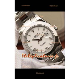 Rolex Datejust 41MM Cal.3135 Réplique Suisse Miroir 1:1 en 904L Cadran Blanc