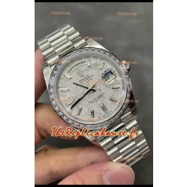 Rolex Day Date Presidential Montre en acier inoxydable avec cadran en météorite 40MM - Qualité miroir 1:1