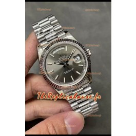 Montre Rolex Day Date Presidential en acier inoxydable avec cadran gris 40MM - Qualité miroir 1:1