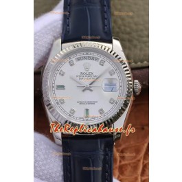 Rolex Day Date 904L Montre boîtier acier cadran acier 36MM - Qualité miroir 1:1 