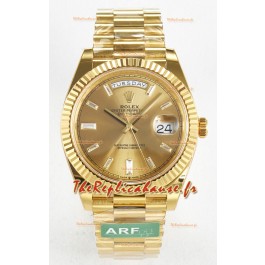 Rolex Day Date Super Clone en or jaune 18K 40MM - Cadran or Réplique de montre 1:1 