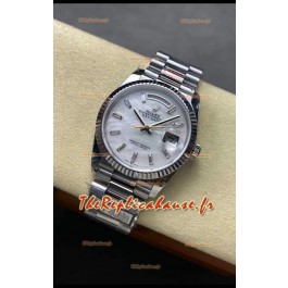 Rolex Day Date Super Clone en acier inoxydable 904L 40MM - Cadran nacre Réplique de montre 1:1 