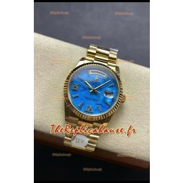 Rolex Day Date Montre en or jaune 18 carats sertie de turquoises 36 mm - Réplique de montre 1:1 