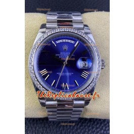 Rolex Day Date M228206-0015 904L acier 40MM - Réplique Miroir 1:1, cadran bleu