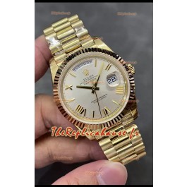 Rolex Day Date Presidential Montre en or rose 18K 40MM - Cadran en acier, Qualité miroir 1:1