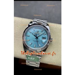 Rolex Day Date 904L acier inoxydable Tiffany Blue Stick Dial Montre 40MM - Qualité miroir 1:1