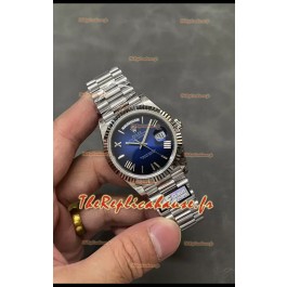 Rolex Day Date Présidentielle en acier inoxydable Cadran bleu marine Montre 40 mm - Qualité miroir 1:1
