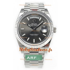 Rolex Day Date Montre présidentielle en acier inoxydable cadran gris 40MM - Qualité miroir 1:1