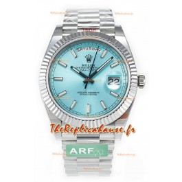 Rolex Day Date 904L Acier inoxydable Cadran Tiffany Bleu Bâtons Montre 40MM - Qualité miroir 1:1