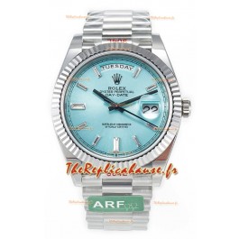 Rolex Day Date 904L Acier inoxydable Tiffany Cadran bleu diamants Montre 40MM - Qualité miroir 1:1