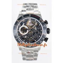 Montre Rolex Daytona Super Clone Artisans De Geneve en acier inoxydable Lunette en céramique noire