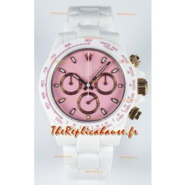 Rolex Daytona AET Remould Montre-bracelet en céramique avec cadran rose et mouvement Cal.4130