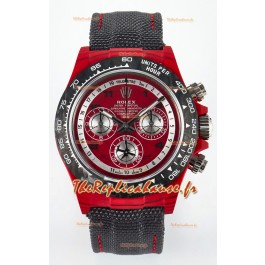 Montre Rolex Daytona Edition avec cadran rouge Boîtier en carbone rouge Réplique 1:1