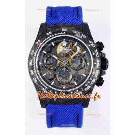 Rolex Daytona Super Clone DiW Skeleton Edition Montre Carbone - Boîtier Carbone Forgé Bracelet Violet Réplique 1:1 